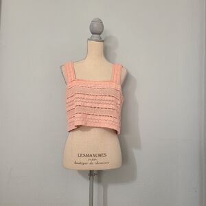 Aerie Crochet Textured Crop Top Size‎ Large